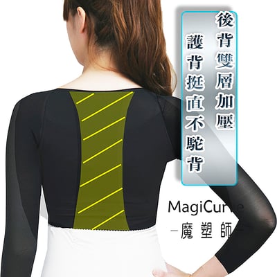 【夏特價 魔塑師】W-030夏季 局部雙層塑手臂上衣 ( 手臂抽脂/ 纖細手臂)3