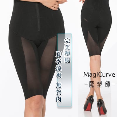 【夏特價 魔塑師】中腰五分束褲~ 可修改 P-002高丹尼 局部雙層 中腰束褲 (膝上長/ 大腿抽脂/塑臀 )3