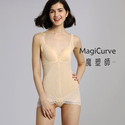 【魔塑師】含胸罩 A-068 高丹尼連身塑腹平角褲 (有胸罩/瘦腹部)4