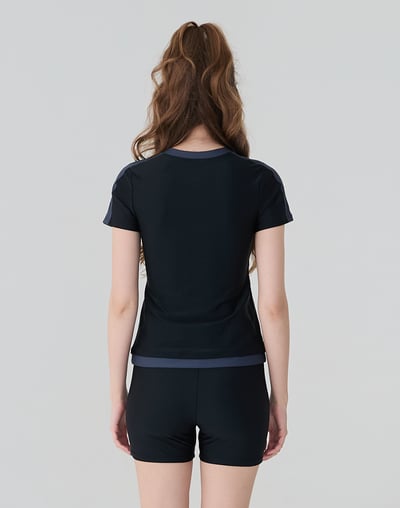 Haolang 經典黑兩件式短袖泳衣2