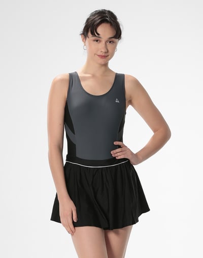 Haolang 石墨黑連身裙泳衣1