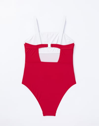 Haolang 紅寶石平口連身泳衣5