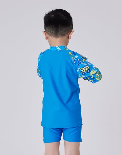 Haolang 挖土機男童長袖泳衣(TOP)4
