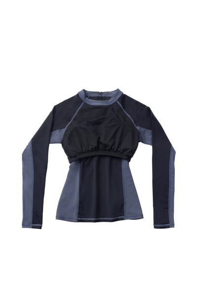 Haolang 經典黑女款長袖泳衣/抗UV/加大尺碼8