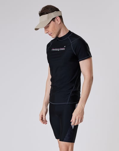 Haolang 經典黑抗UV短袖泳衣(上衣)3