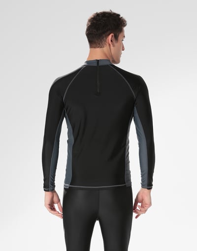 Haolang 經典黑男款長袖泳衣2