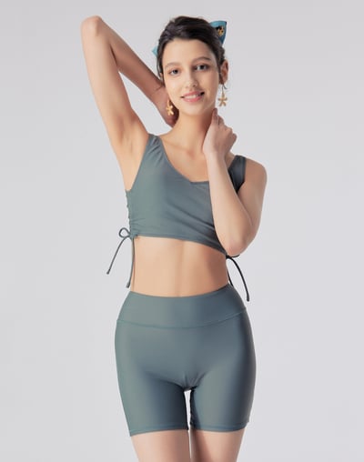 Haolang 炭灰綠比基尼四角褲/加長款2