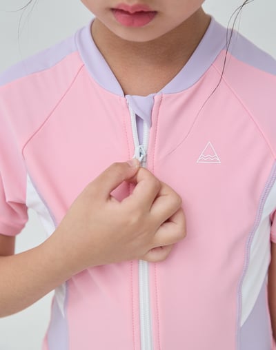 Haolang 櫻粉女童連身裙泳裝266013