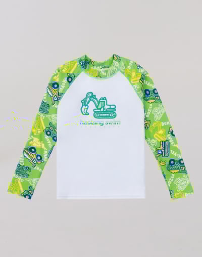 Haolang 挖土機男童長袖泳衣(TOP)1