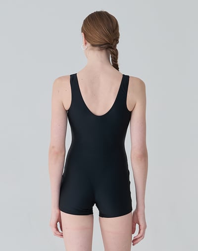 Haolang 經典黑運動連身四角泳衣2