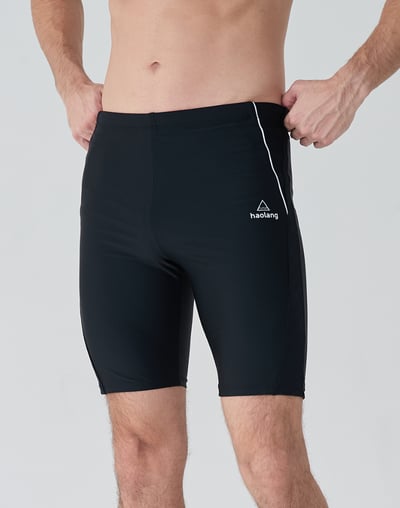 Haolang 經典黑運動七分泳褲5