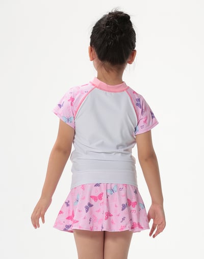 Haolang  粉紅蝴蝶女童兩件式泳衣2