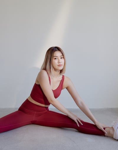 Haolang 酒紅運動緊身長褲/Leggings5