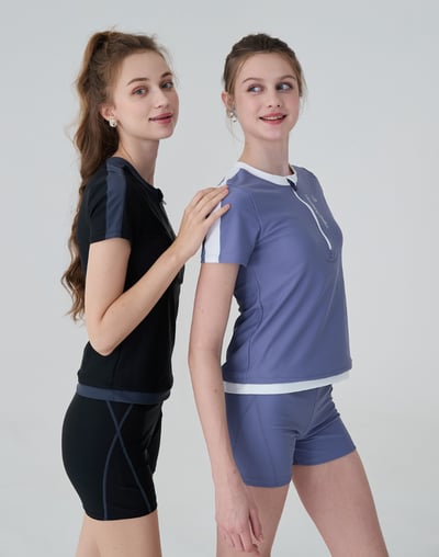 Haolang 經典黑兩件式短袖泳衣6