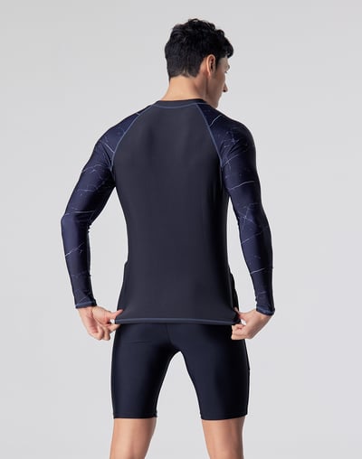 Haolang 大理石長袖拉鍊泳衣3