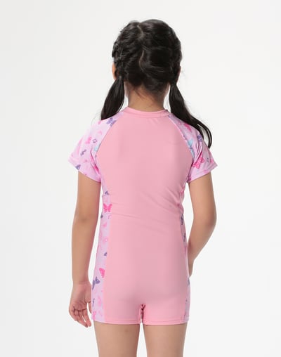 Haolang 粉紅蝴蝶女童連身泳衣3