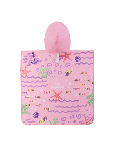 Haolang 粉紅貓咪快乾毛巾衣(纖維毛)2