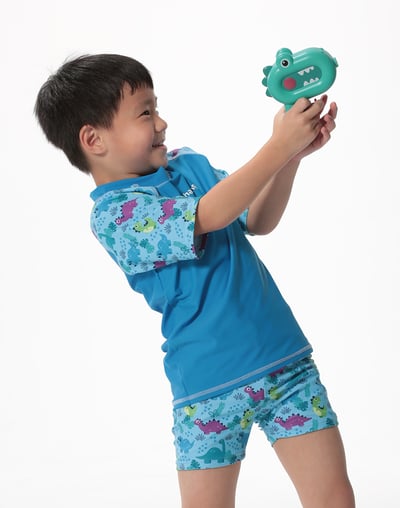 Haolang 可愛恐龍男童短袖泳衣(上衣)4