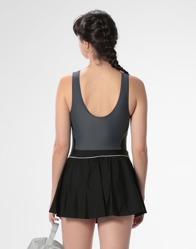 Haolang 石墨黑連身裙泳衣2