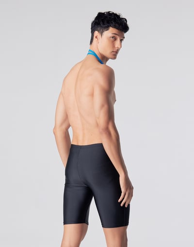 Haolang 素面黑七分泳褲2