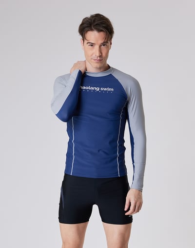 Haolang 深灰藍男款長袖泳衣4