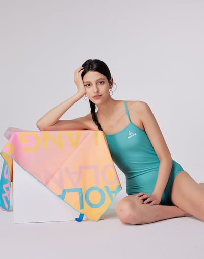 Haolang 湖水藍可調整式連身泳衣5