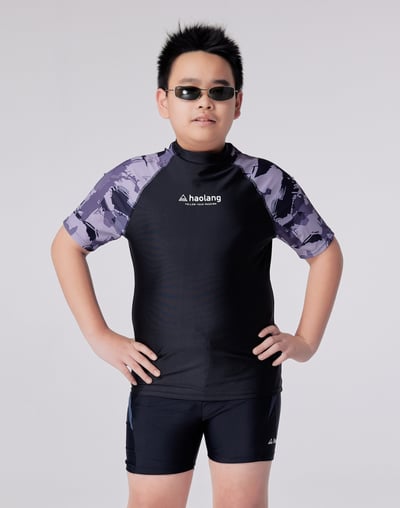 Haolang 街頭塗鴉大童短袖泳衣557041