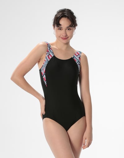 Haolang 莫紅線條基本款連身三角3