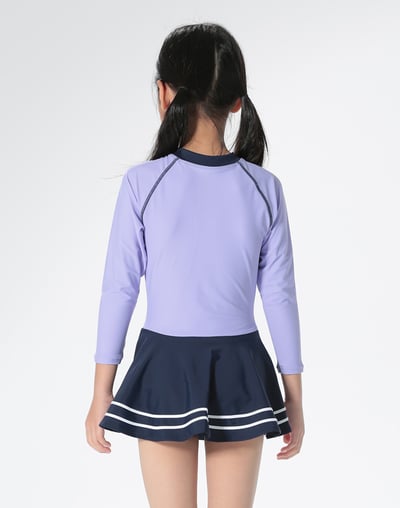 Haolang 香芋紫女童長袖泳衣2