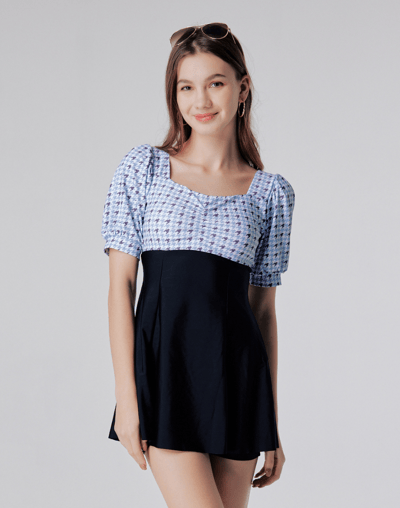 Haolang 千鳥格裙兩件式泳衣/加大尺碼4