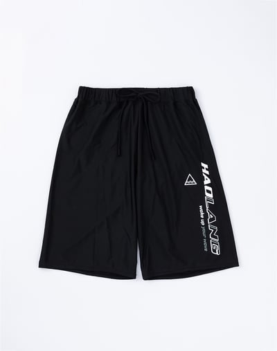 Haolang 經典黑寬鬆型泳褲5