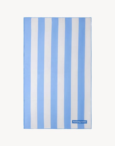 Haolang 藍條紋超吸水運動浴巾1