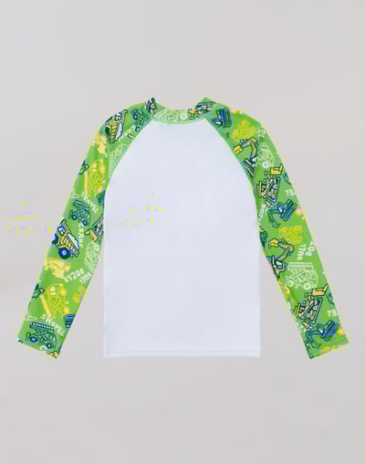 Haolang 挖土機男童長袖泳衣(TOP)2