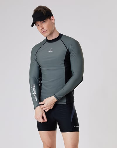 Haolang 炭灰綠男款長袖泳衣3