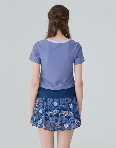 Haolang 霧灰紫兩件式裙裝泳衣2