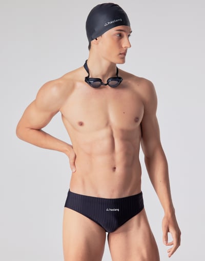 Haolang 經典黑競速三角泳褲/抗氯3
