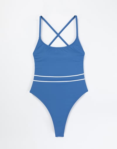 Haolang 土耳其藍辣丁連身泳衣6