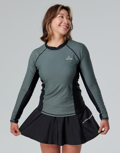 Haolang 炭灰綠女款長袖泳衣/加大尺碼6