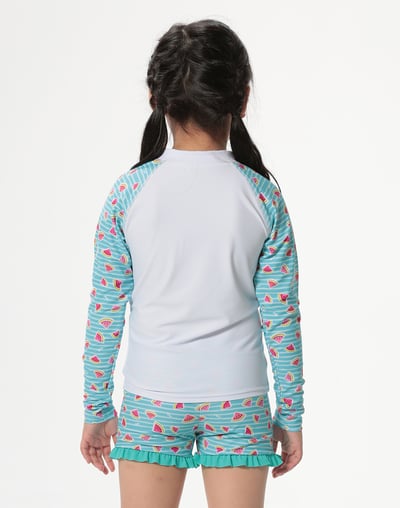 Haolang  可愛西瓜女童長袖泳衣2