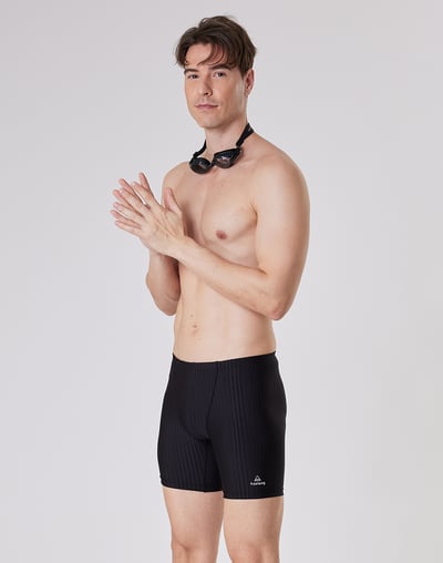 Haolang 經典黑競速五分泳褲/抗氯3