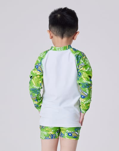 Haolang 挖土機男童長袖泳衣(TOP)4