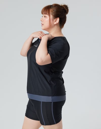 Haolang 經典黑大尺碼兩件式泳衣/寬鬆型3