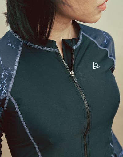 Haolang 大理石長袖拉鍊泳衣5