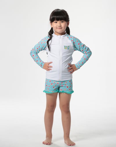 Haolang  可愛西瓜女童長袖泳衣4