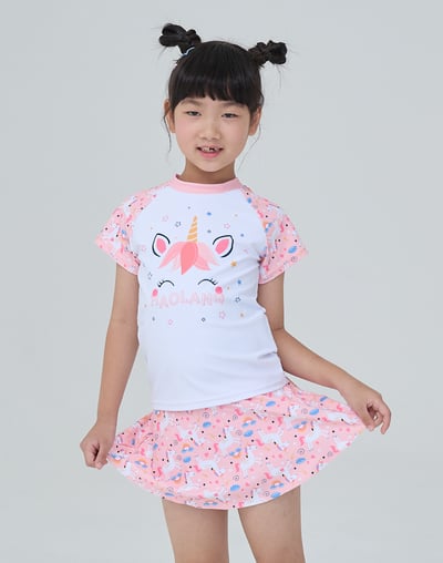 Haolang  粉紅小馬女童兩件式泳衣4