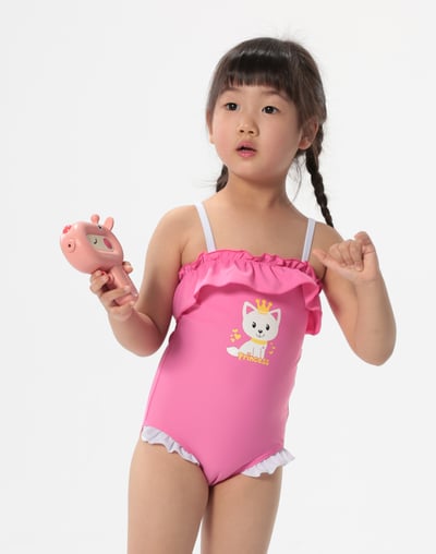 Haolang 貓咪公主女童連身泳衣3