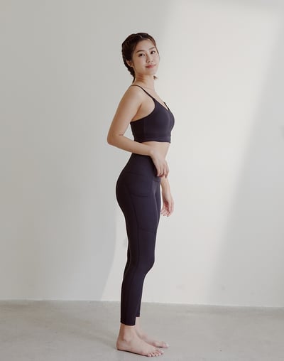 Haolang 墨黑運動緊身長褲/Leggings4