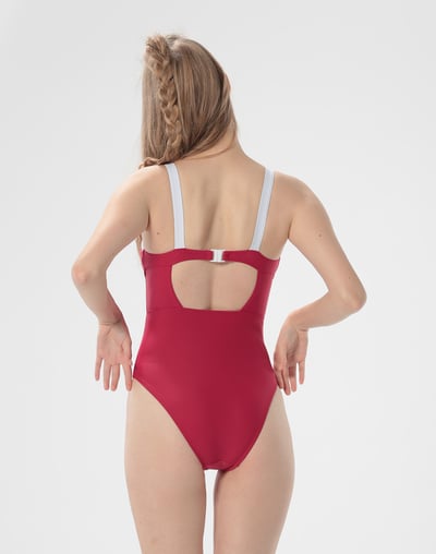 Haolang 紅寶石平口連身泳衣3