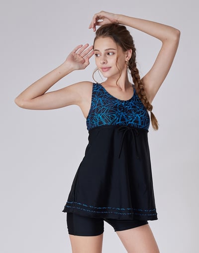 Haolang 光線藍寬鬆型泳衣/大尺碼3