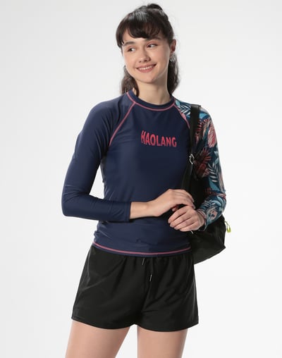 Haolang 經典黑女款寬鬆泳褲4